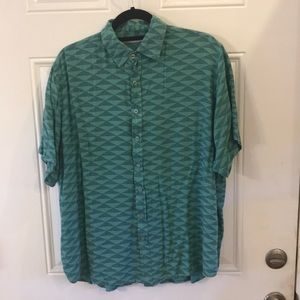 Manaola Teal and Blue 2XL Aloha Shirt